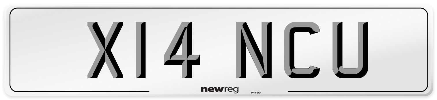 X14 NCU Number Plate from New Reg